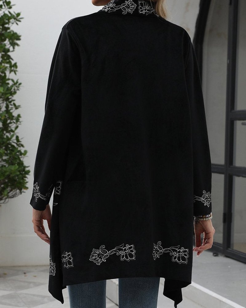 Simpluxe Boho Embroidered Cardigan Jacket – Handmade Statement Layer - Image 3
